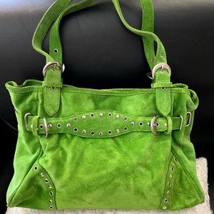 Women’s Green Suede Handbag